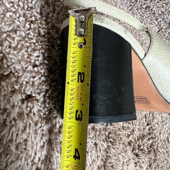 Gucci Women's Cream Sling Back Leather Block Heels - Picture 15 of 15